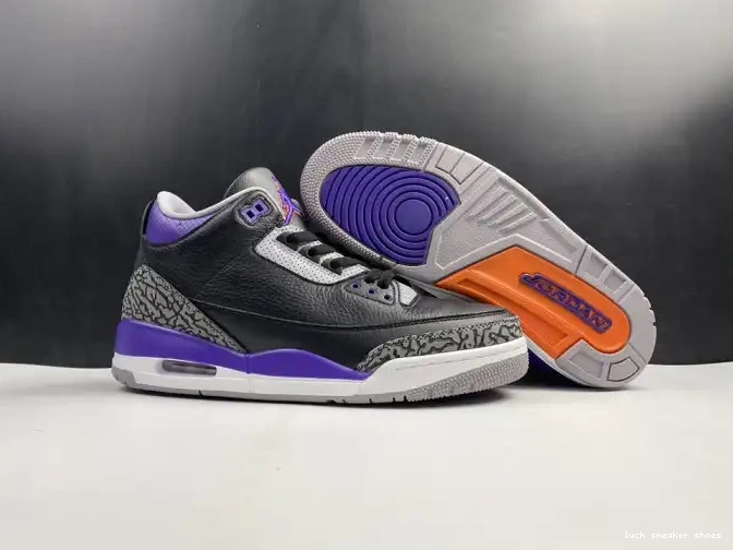 Rep LUCY 3 Purple Air 050 Retro Black Court CT8532 Jordan 0515